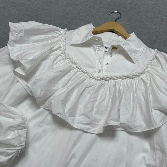 Aje Dahlia Flounce Twist Belted Mini Dress Cotton size US 8 - Picture 8 of 15